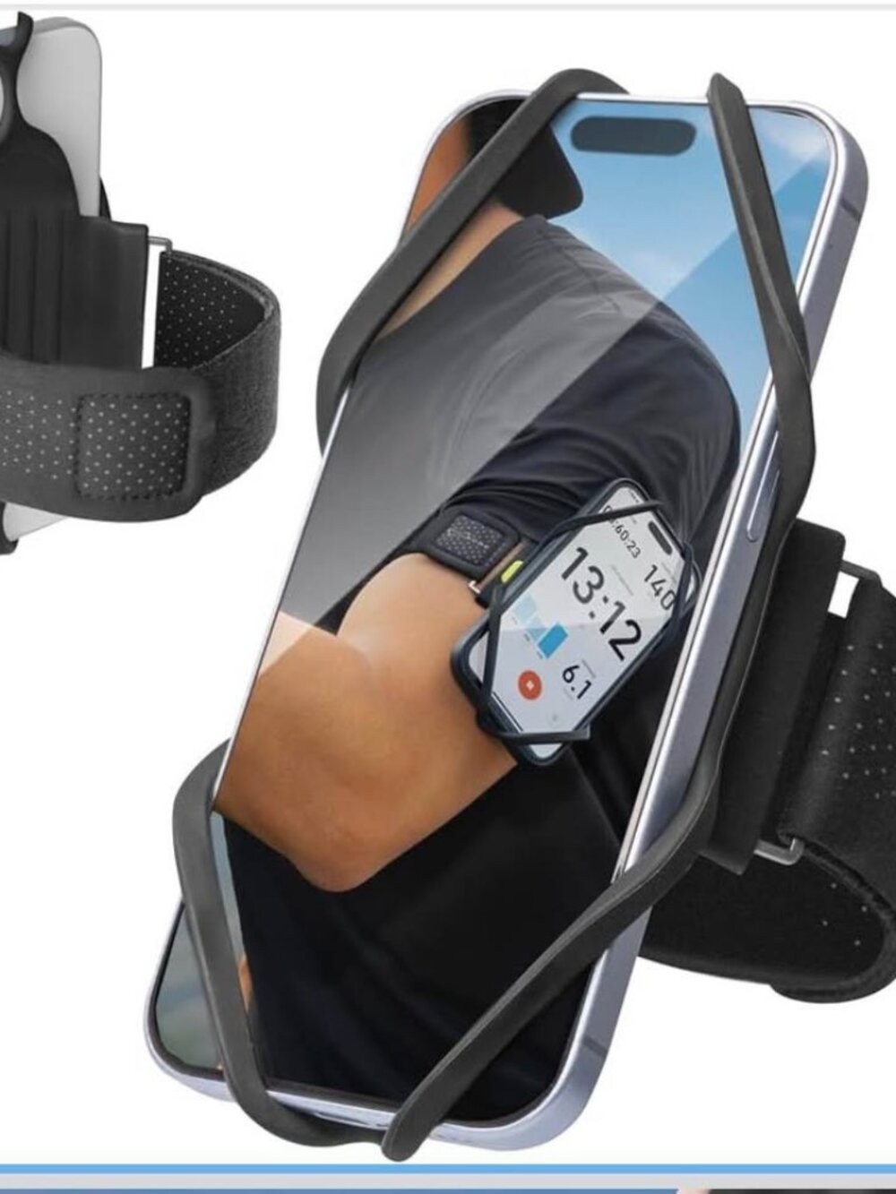 BONE Run Tie 3, Running Phone Armband, Skin-Friendly Silicone Sport Armband